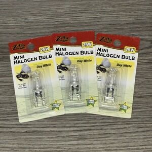 (3 Pack) Zilla Mini Halogen Bulb, Day White, 25 Watt